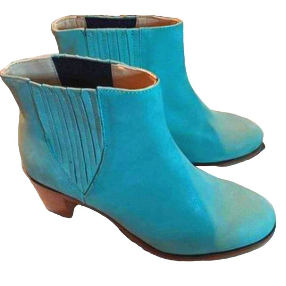 Wolverine 1000 Mile Hand Crafted Boots Booties 6.5 Robins Egg Blue Leather Sf Pf